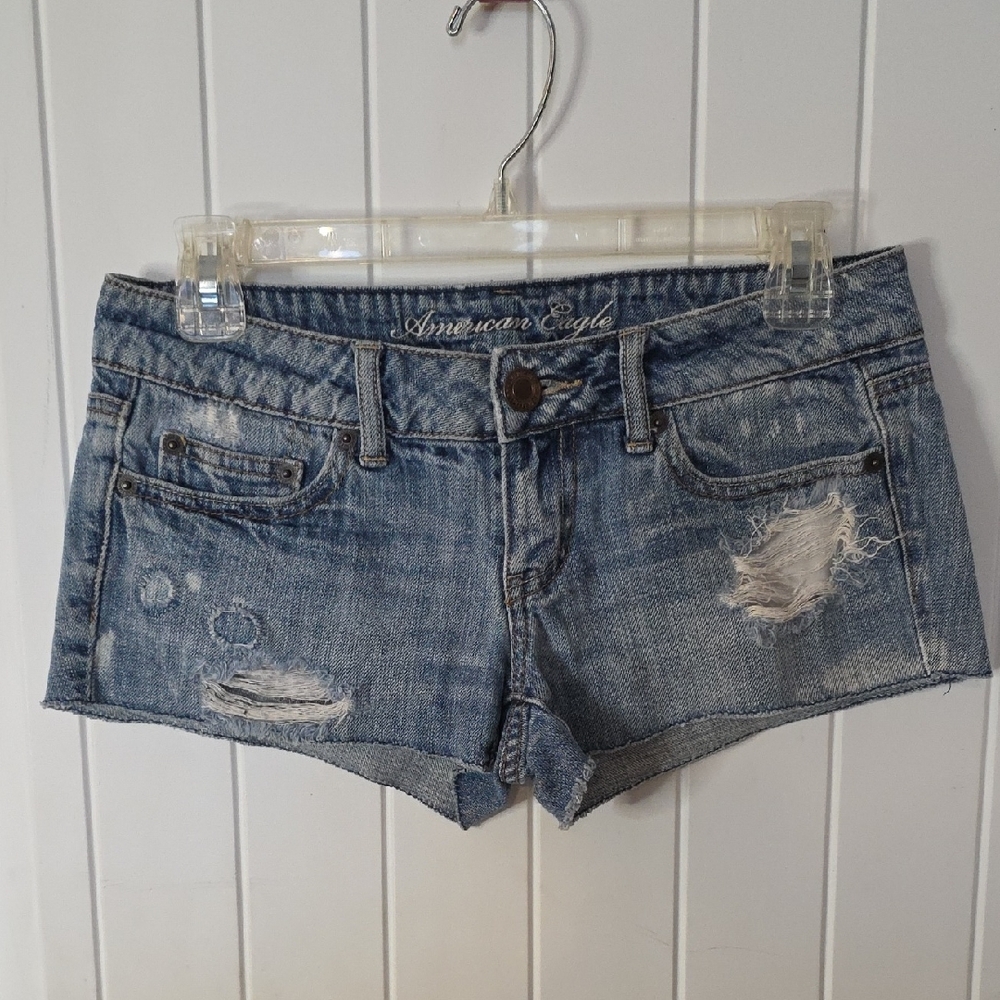 American Eagle Outfitters Ripped Blue Jean Shorts